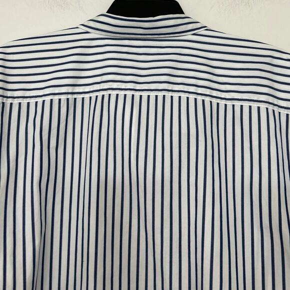 Lauren Ralph Lauren Navy White Striped Button Down Shirt Women’s Classic Fit XXL - Picture 7 of 12
